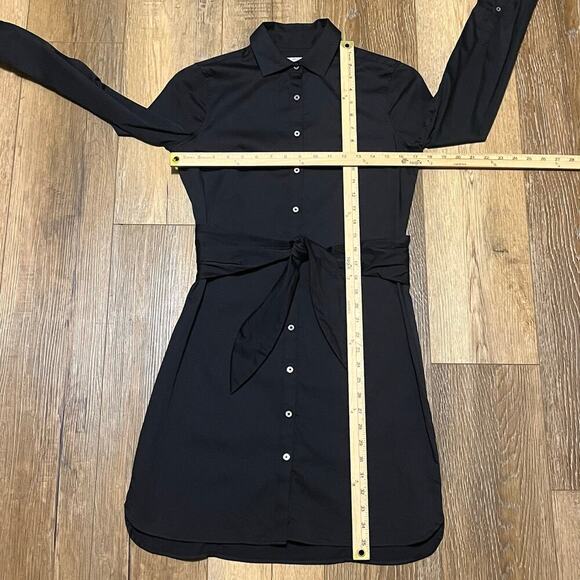 Untuckit Angelina Shirt Dress Womens 2 MIDI Black Cotton Stretch Business Travel - Picture 8 of 8